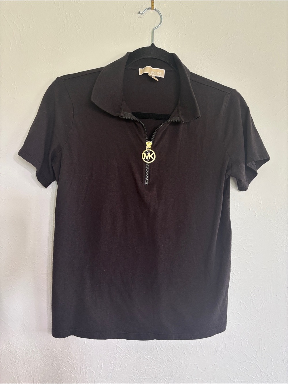 Michael Kors Black Zip-Up with Gold Logo